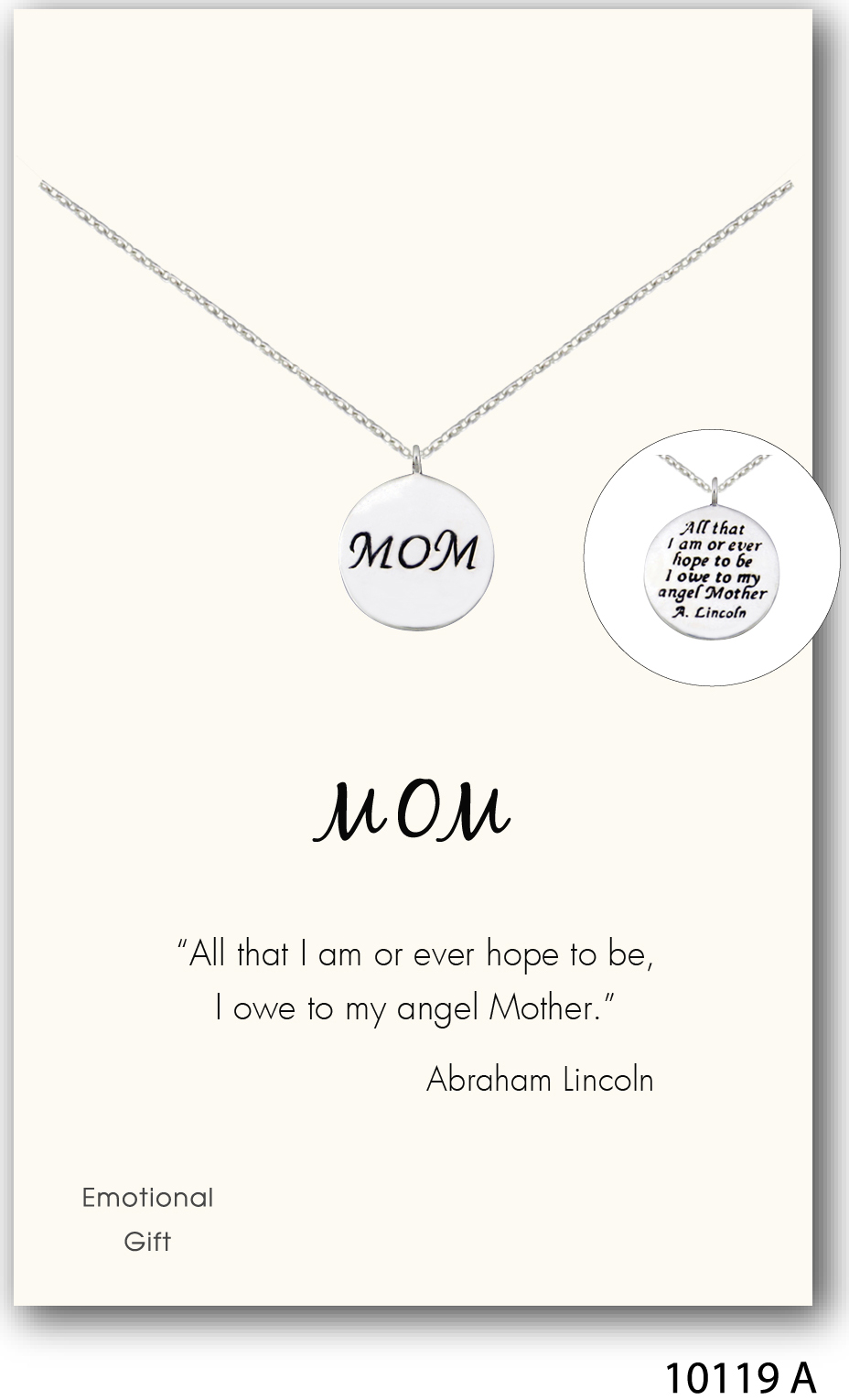 Mom silver pendant